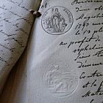 Old document with nice stamp by storebukkebruse museum documents photo